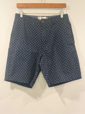 Steel & Jelly Men's Navy Anchor-Print Flat Front Shorts Size 30